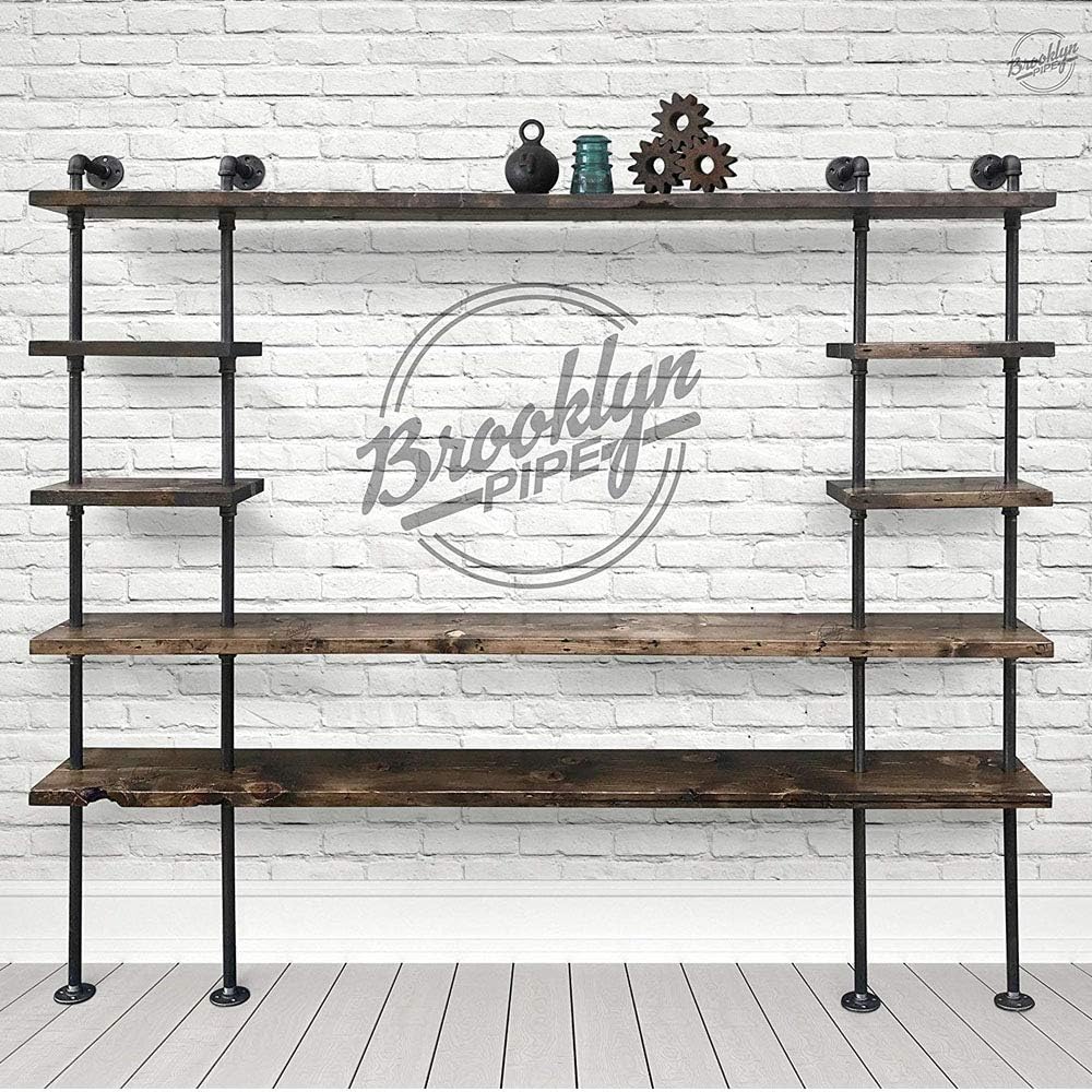 Brooklyn Pipe 3/4 Inch Value Pack - Includes 8 Tees, 8 Elbows, 8 Flanges Decorative Furniture Grade Iron Piping Metal Cast Pipe Fittings For DIY Projects - - 