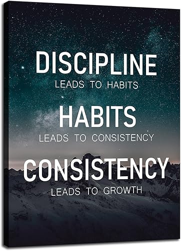Miniatura 44 de Disciplina Hábitos Consistencia Crecimiento Arte Motivacional para Pared Póster Inspirador Impresiones en Lienzo Obras de Arte para Oficina