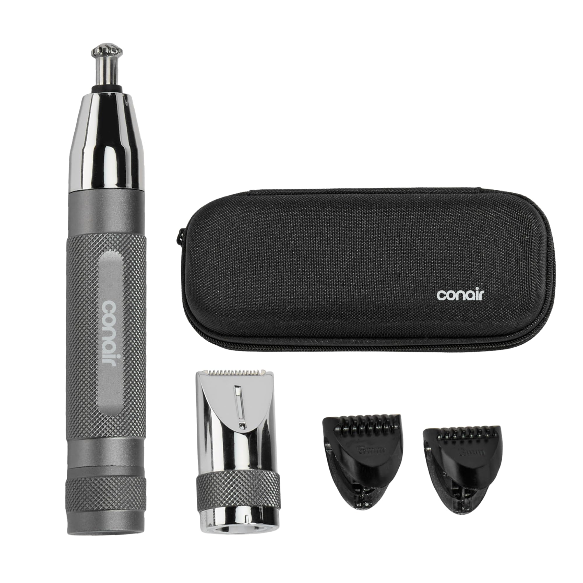Conair Herren Ohren-, Nasen- und Augenbrauenhaarschneider für Männer, kabelloser batteriebetriebener Trimmer mit professionellem Metallgriff
