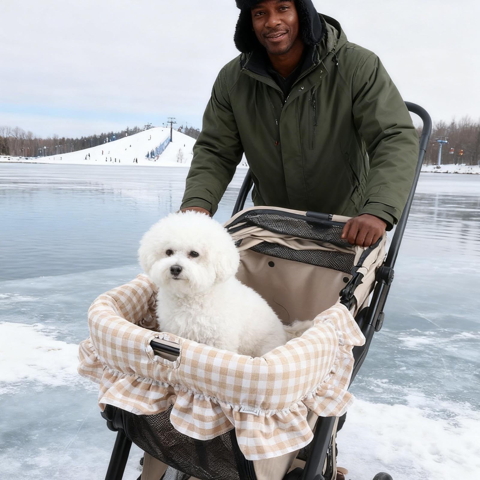 para cochecito de perro, lavable, suave, extraíble, para transportador de gatos, cojín para carrito de paseo, para viajes al aire libre, caminar, calle de la ciudad