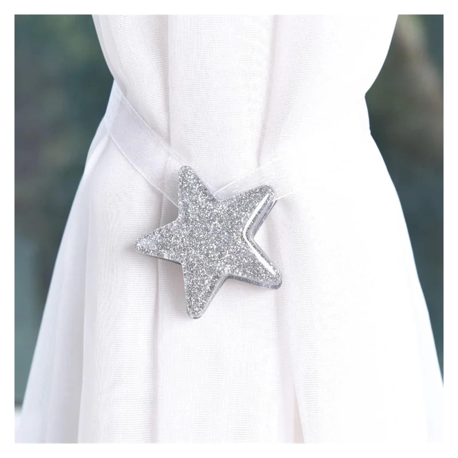 LYVQZPWLRLes Rideaux magnétiques, Embrasses de Rideaux magnétiques en Forme de Pentagramme, Accessoires, Attaches, Boucles, Crochets, décoration d'intérieur(Silver)