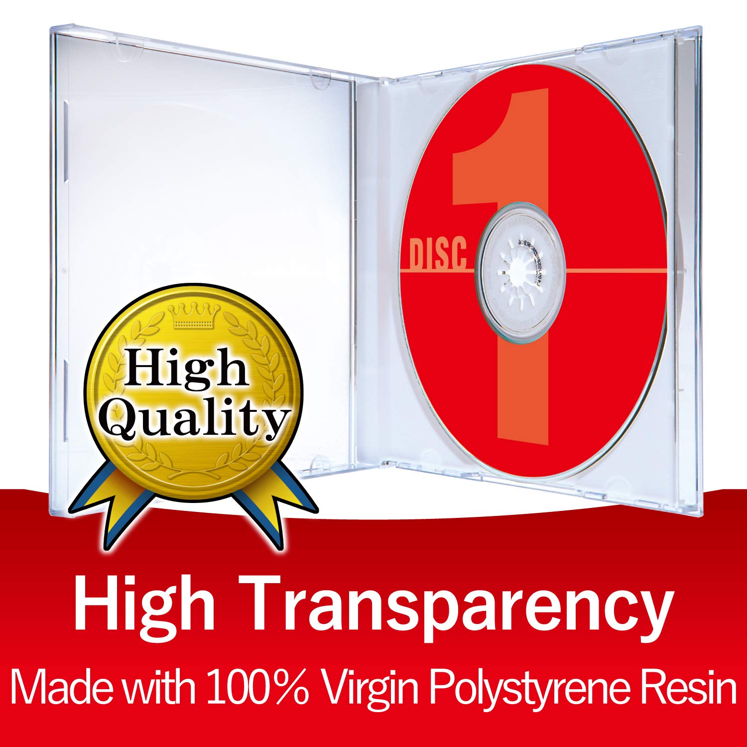 ELECOM Standard Media Container for CD/DVD Break-Resistant, 1Disk, 10Packs /White/CCD-JSCN10WH