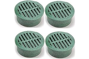 NDS 13 Plastic Round Grate for Downspout Drain - 4-Inch, Green (4 Pack)