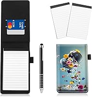 Vista 33 de Juego de 4 soportes para bloc de notas de tamaño de bolsillo, de piel sintética, mini bloc de notas con 2 bloc de notas pequeños y lápiz capacitivo