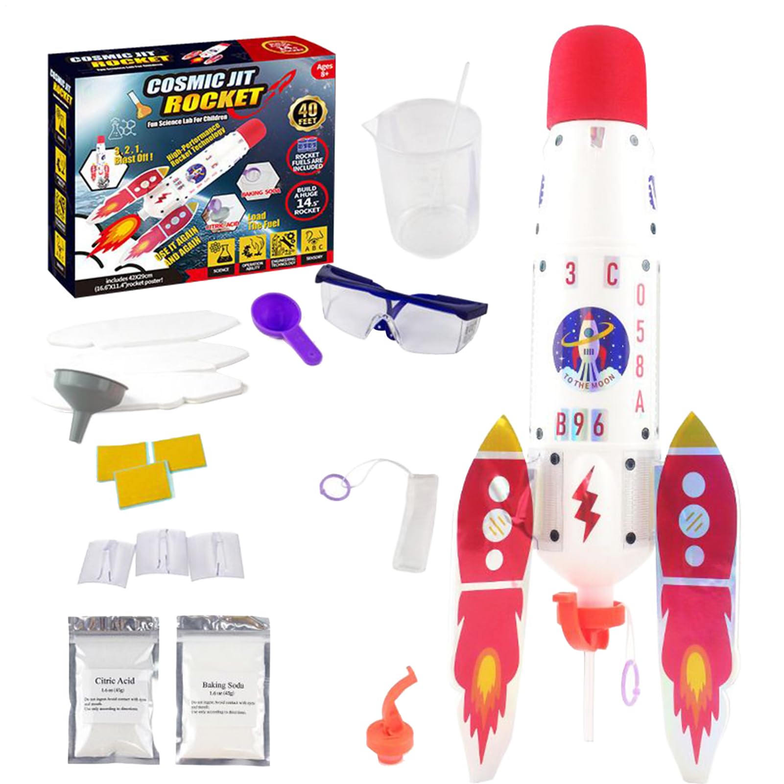 Rocket Toy,Space Rocket Kids Educational Toys | STEM Building Sets Interactive Science Kit, Preschool Learning Activities for Children Explore Fine Motor Skills