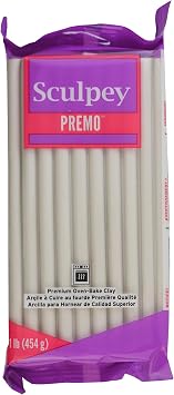 Sculpey Premo Pearl - بار 1 رطل، طين خبز فرن البوليمر، غير سام، نموذج نحت، مجوهرات - تماثيل - مشاريع ديكور منزلي، مستلزمات الحرف الفنية للبالغين