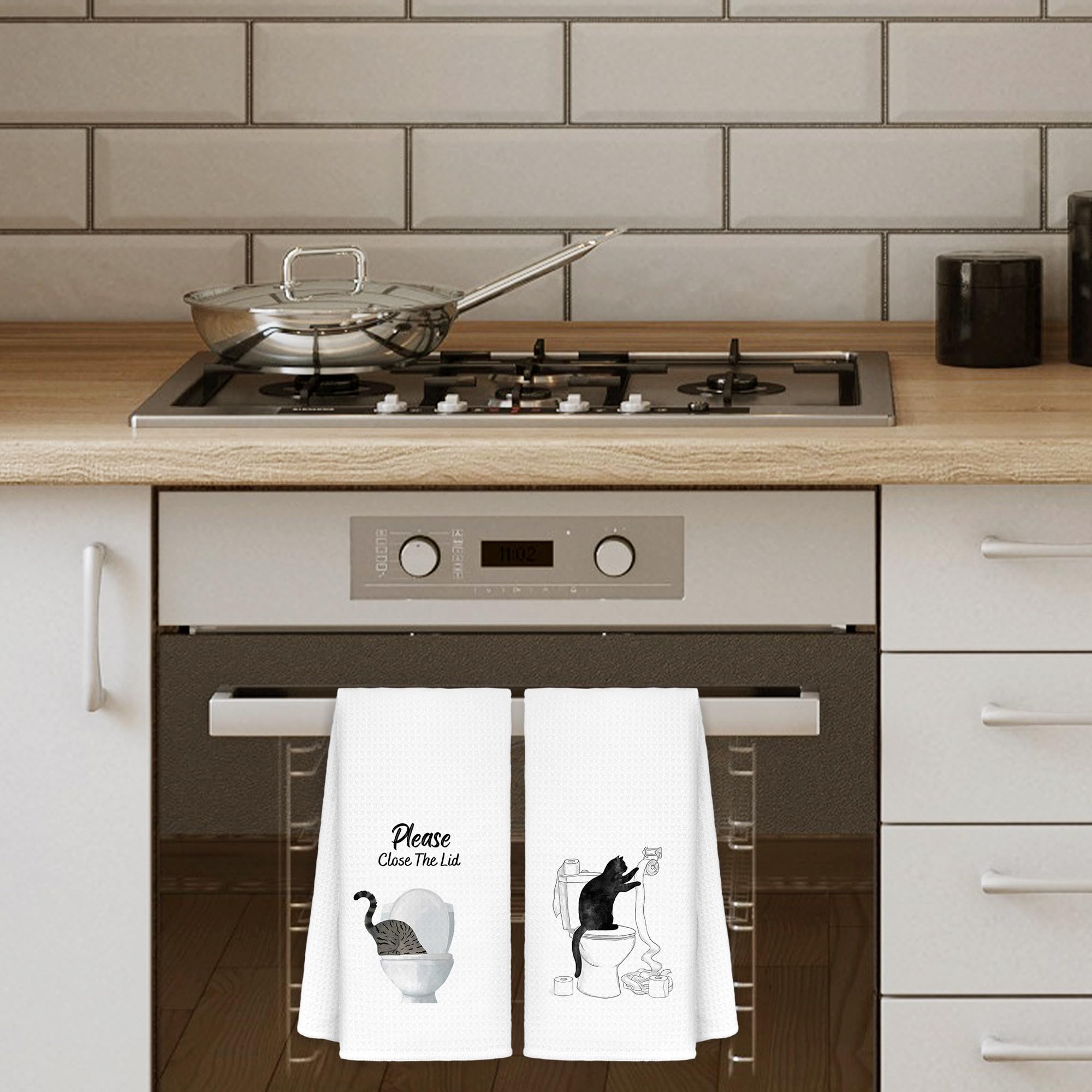 Jvpke Divertida toalla de mano de gato para baño, decoración de gato negro, regalos para amantes de los gatos, toallas de gato para amantes de los gatos, decoración de baño de gatos, regalos de gato