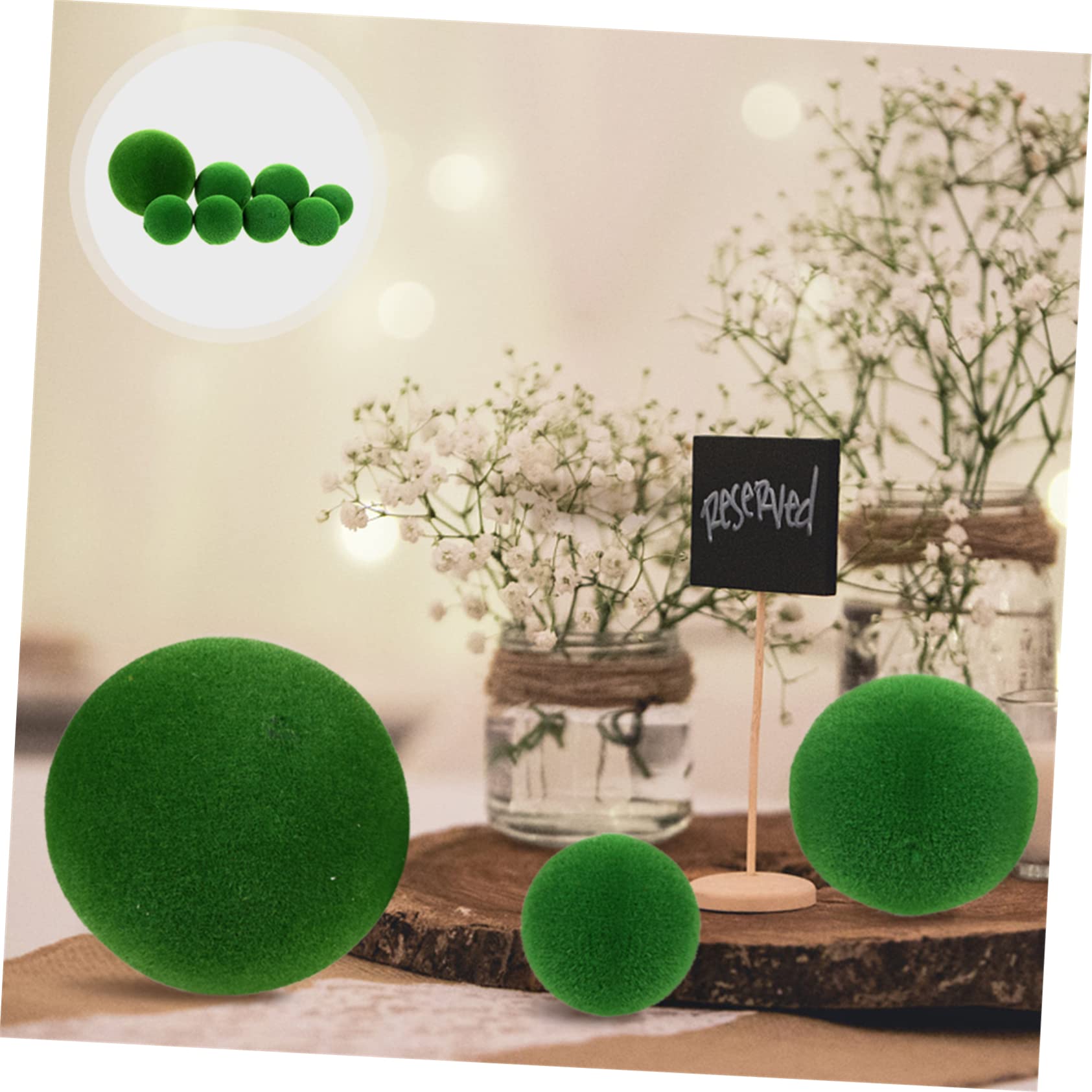 Ciieeo 2 Sätze Simulierter Moosball Künstliches Moos Für Pflanzgefäße Dekoratives Grünes Moos Hochzeitsdekoration Hochzeits Dekoration Mikro-landschaftsschmuck Mooskugel Green 8 Stück * 2
