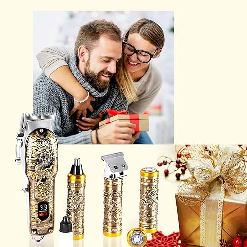 Miniatura 6 de Mensure Cortapelos para hombres profesionales inalámbricas y recortadoras, juego 4 en 1 para cortapelos para hombre para kit de peluquería