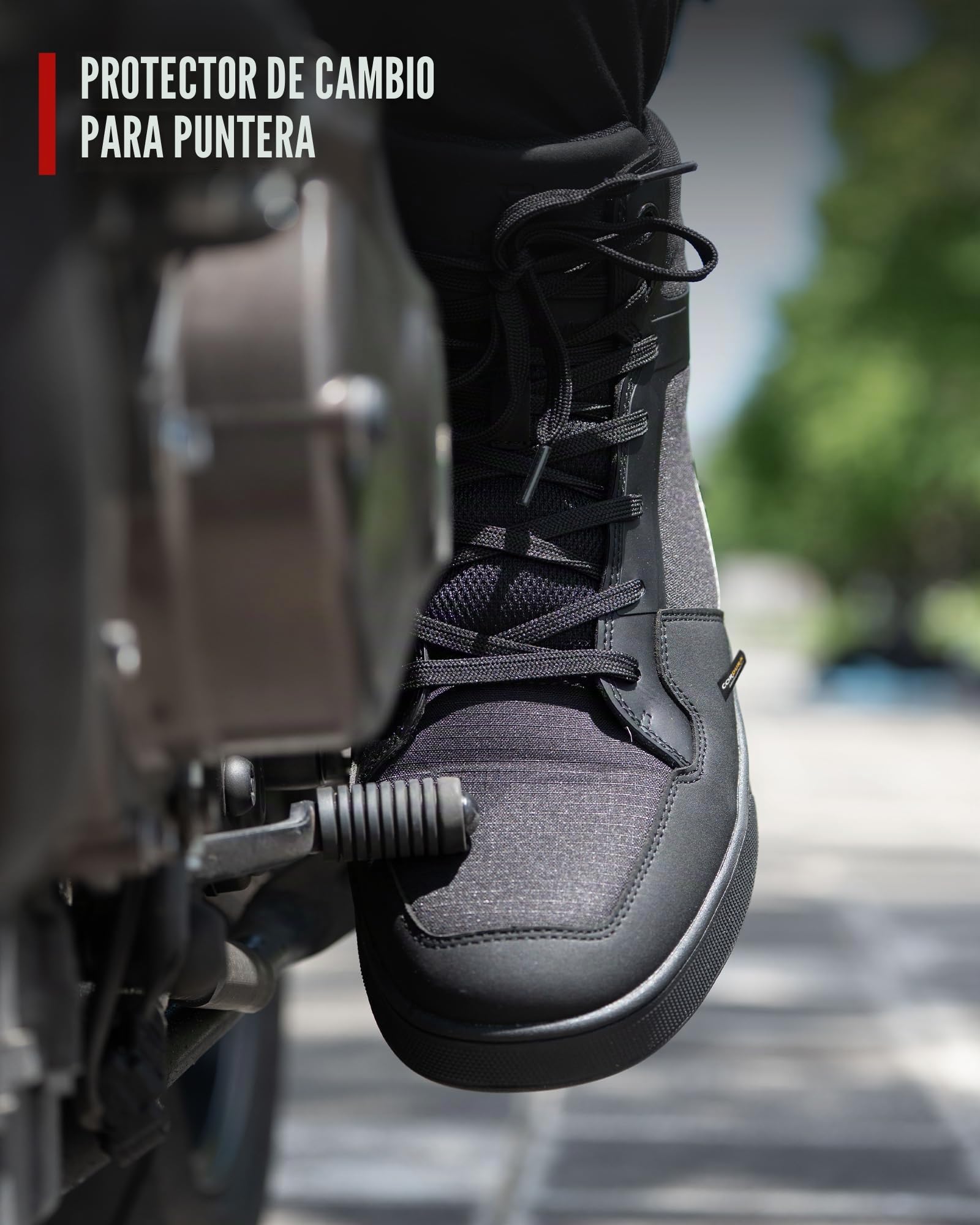 RIDEIRON Botas Moto Hombre Zapatos Moto Norma CE Todas Las Estaciones Zapatalilas Antideslizantes Transpirables Modernas y Cómodas Negro