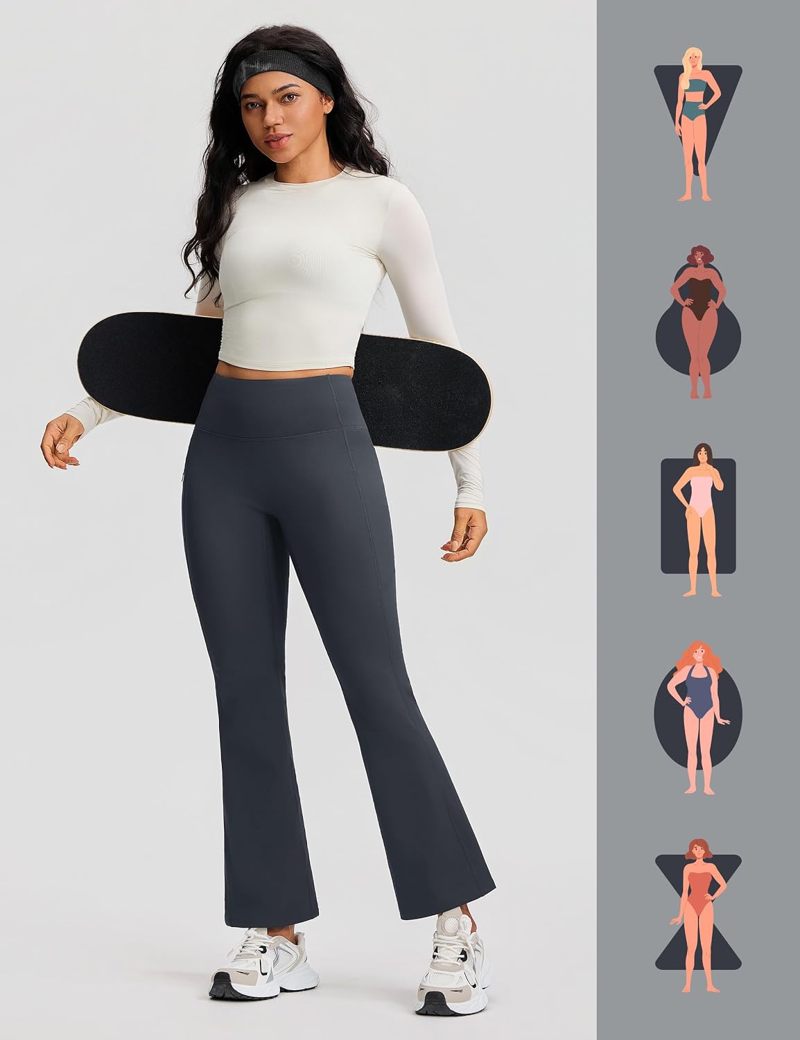 ISEEGZ Yoga Pants Women Fleece Lined High Waisted Pant Stretch Flare Bootcut with 4 Pockets Workout Casual