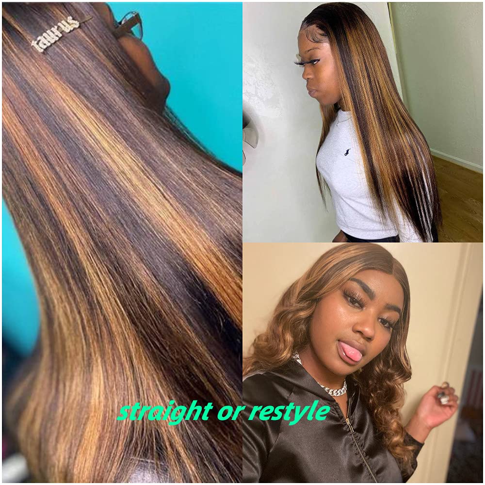 Echthaar-Perücke 13x6 Spitzenfront – Deep Wave, Ombré Honigblond, 180% Dichte