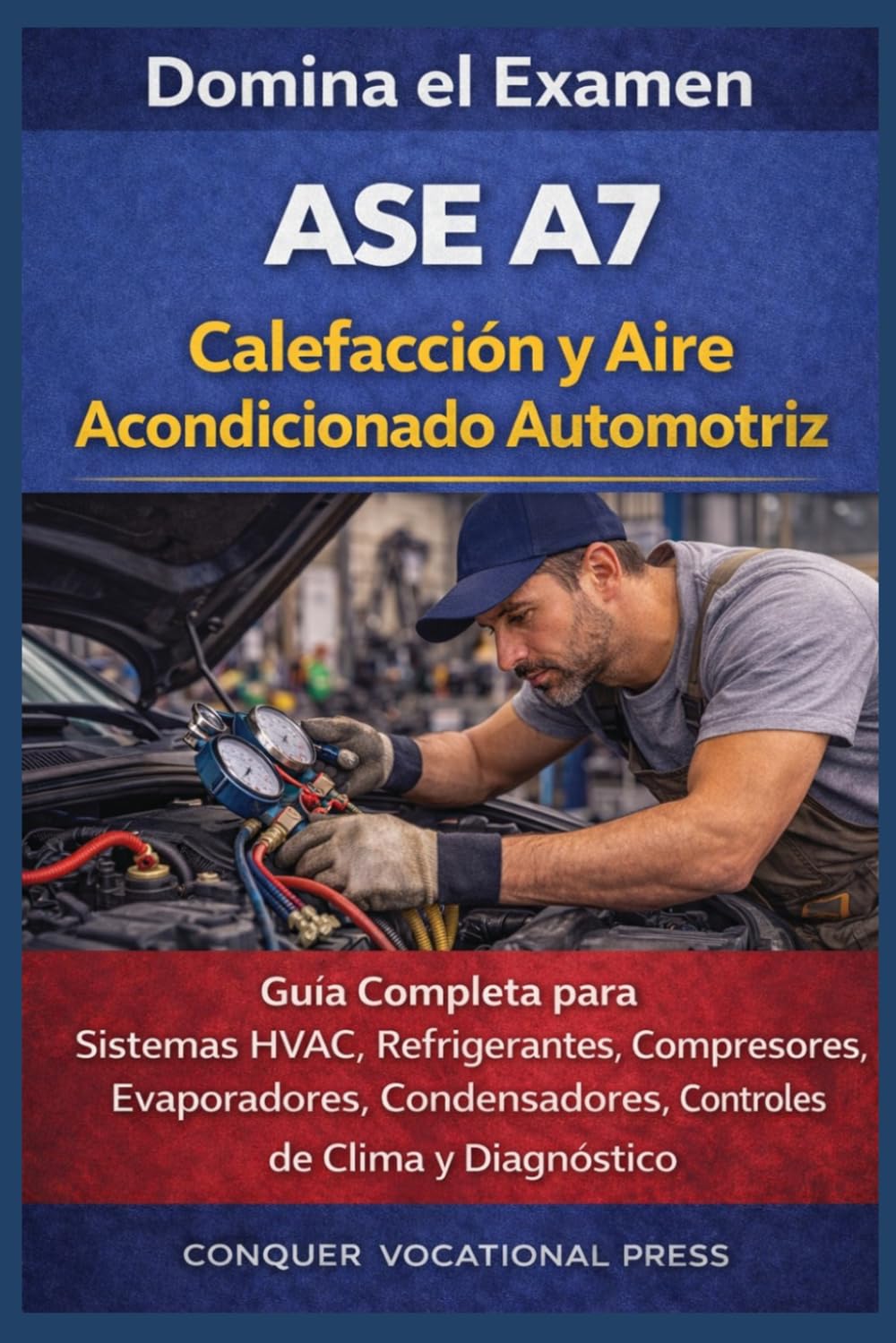 Domina el Examen ASE A7 Calefacción y Aire Acondicionado Automotriz: Guía Completa para Sistemas HVAC, Refrigerantes, Compresores, Evaporadores, ... de Clima y Diagnóstico (Automotive Exams)