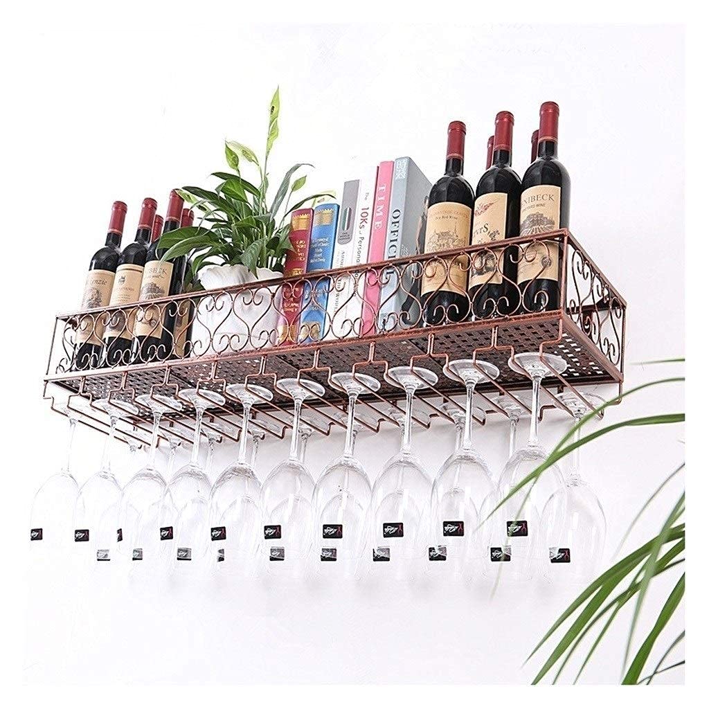 Casier à vin créatif mural avec porte-gobelet à l'envers