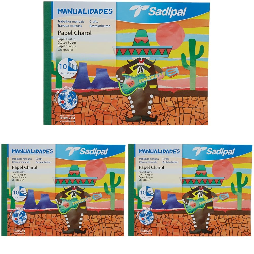 SADIPAL ASSORTED GLOSSY PAPER 32X24CM 10SHEETS