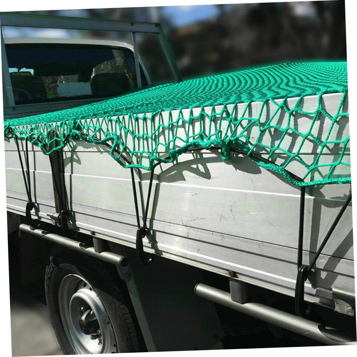 Cabilock Rete di Carico in Nailon per Pick-up Resistente per Campeggio e Trasporto con 15 Ganci e Corde Elastiche per Protezione e Sicurezza
