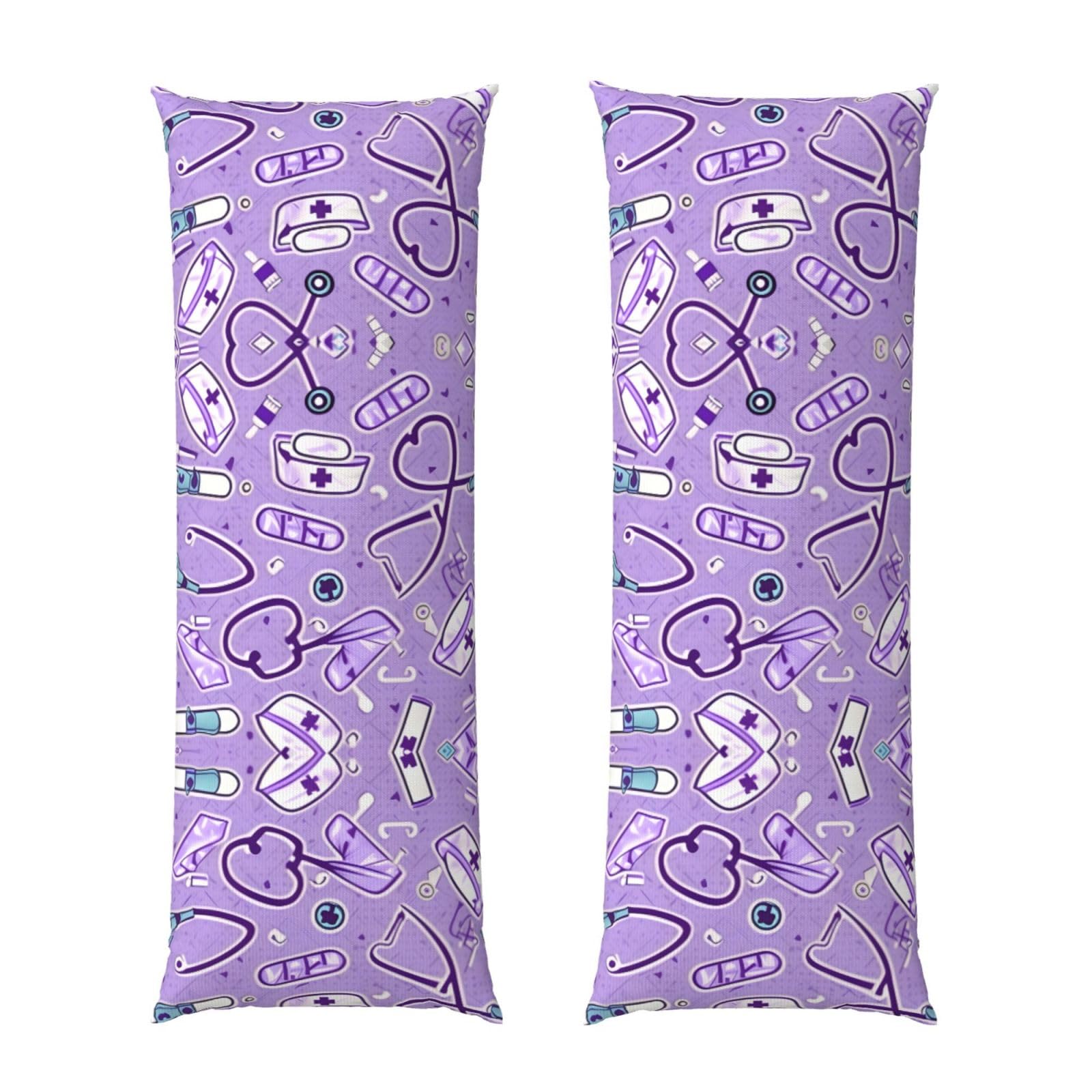 Housse de coussin de corps respirante violette pour lit adulte
