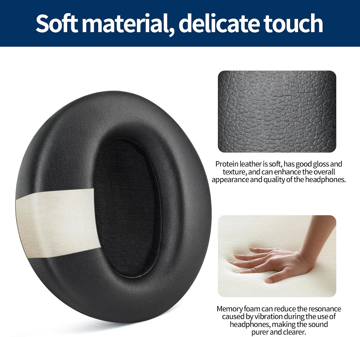 Headphones Replacement Ear Pads for Wyze Noise Cancelling Over Ear Headphones Ear Cushions Cover Repair Part (Black)