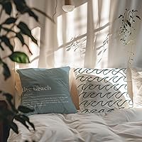 Vista 6 de The Beach Ocean Wave Fundas de almohada decorativas, fundas de almohada de verano para casa rural, sofá, banca, hogar de verano, regalos