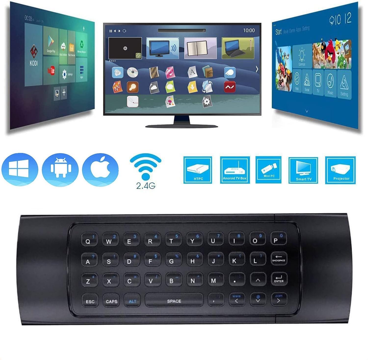 Air Mouse MX3 Pro Mini clavier sans fil 2,4 G, télécommande universelle avec apprentissage infrarouge pour Android TV Box, Smart TV, projecteur, Raspberry Pi