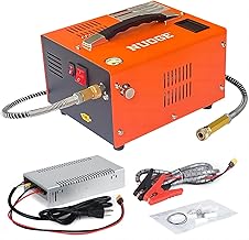 NUOGE Pcp Air Compressor,4500Psi 30Mpa Powered by Car 12V DC or Home 110V AC W/Converter Paintball/Scuba Tank Compressor Pump