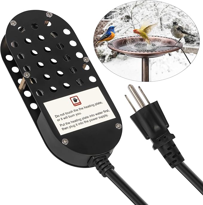 Amazon.com: ILOJUST Bird Bath Heater for Outdoors in Winter, 250W ...