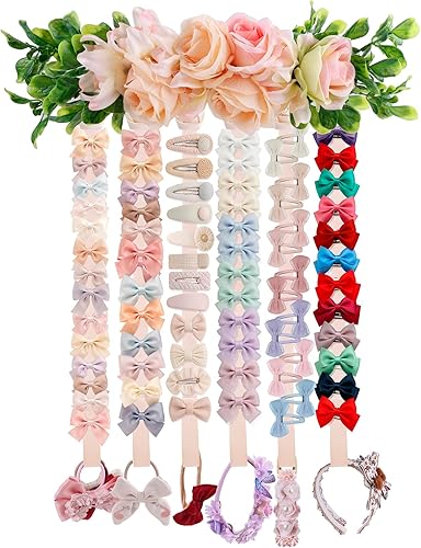 Miniatura 4 de Organizador de lazos para el cabello para niñas, organizador de accesorios para el cabello de bebé, pinzas para el cabello, almacenamiento con