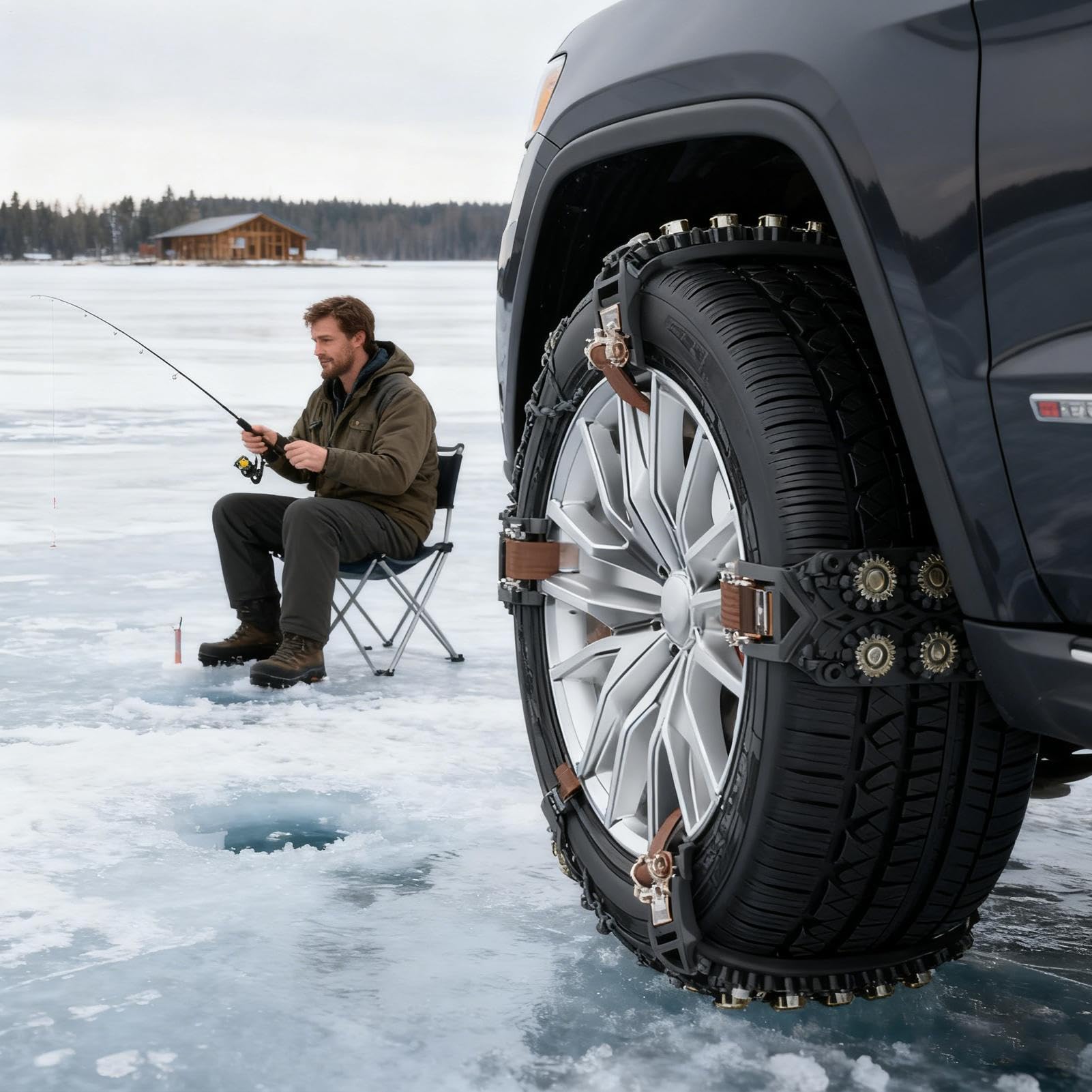 Catene Da Neve Per Pneumatici Di Autovetture 8 Pezzi Antiscivolo Con | Catene Di Trazione Per Ruote Adatto Per Pneumatici Da 16.5-24.5 Cm Per Suv Berlina Camper Pickup Minivan