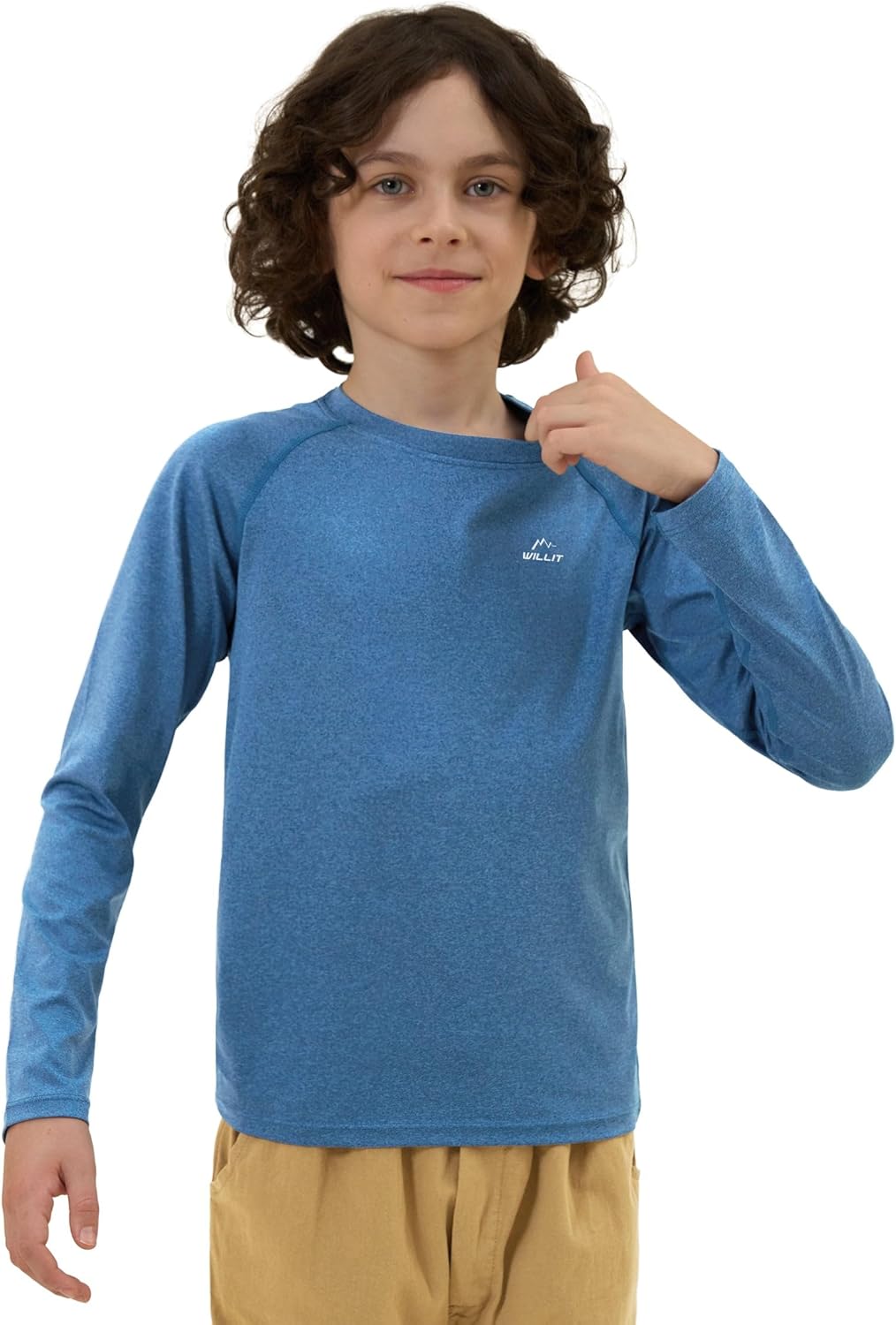 Willit Boy's UPF 50+ Sun Protection Shirt Long Sleeve Rash Guard Swim Shirts Youth SPF Fishing Quick Dry Shirt