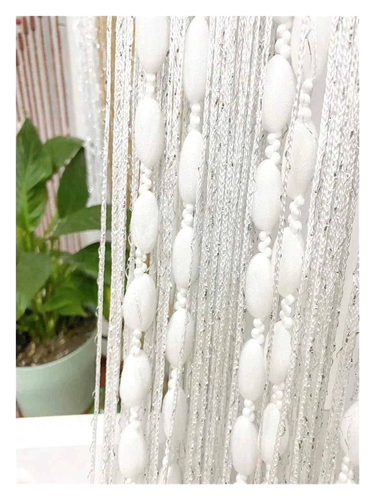 Rideau Perles Porte 1 Rideau à Franges et Pompons
