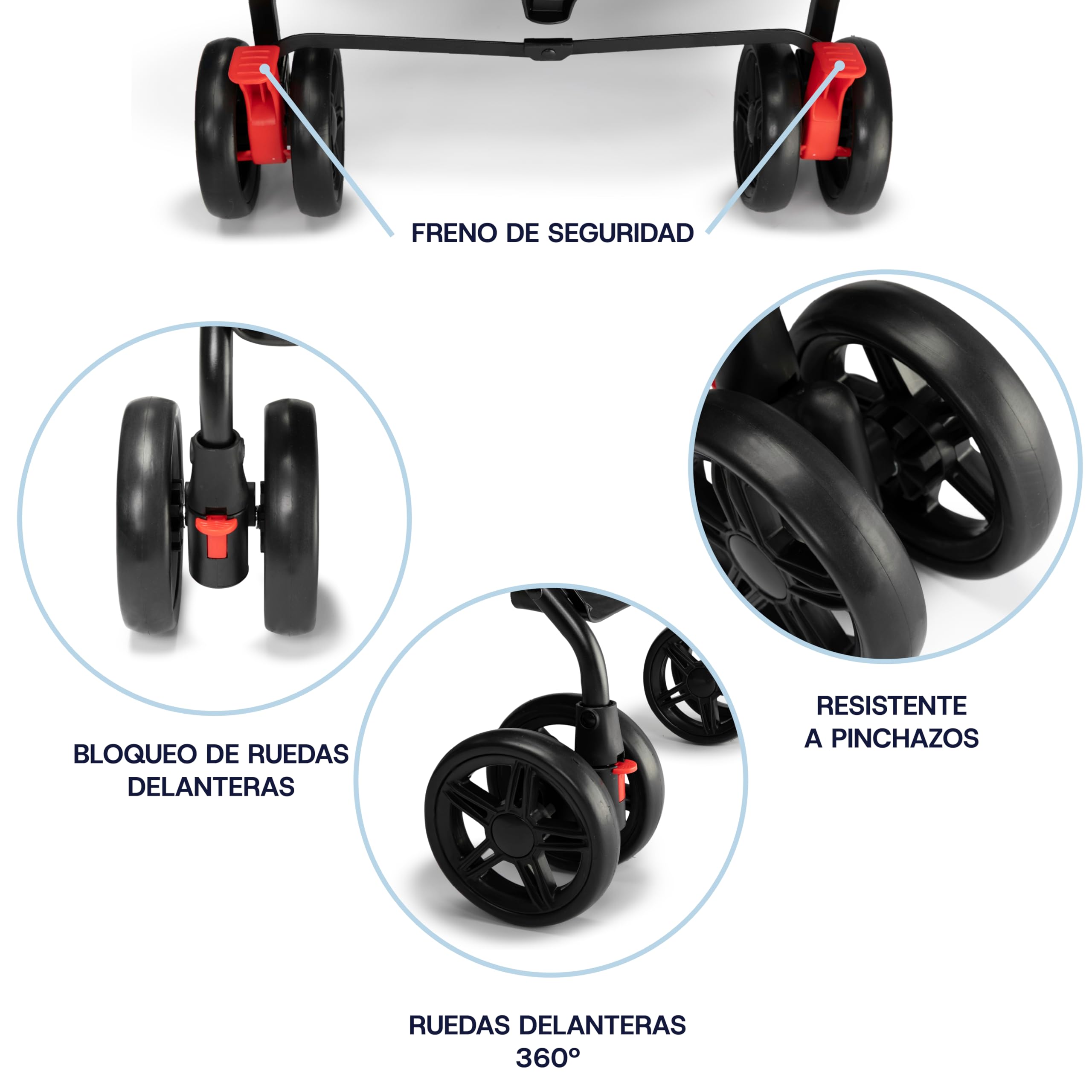 TORAL Silla de paseo ligera Florida para bebé, con respaldo reclinable 5 posiciones, capota XL, cinturón 3 puntos, 8 ruedas, silla paseo bebe desde 6 meses hasta 15 kg