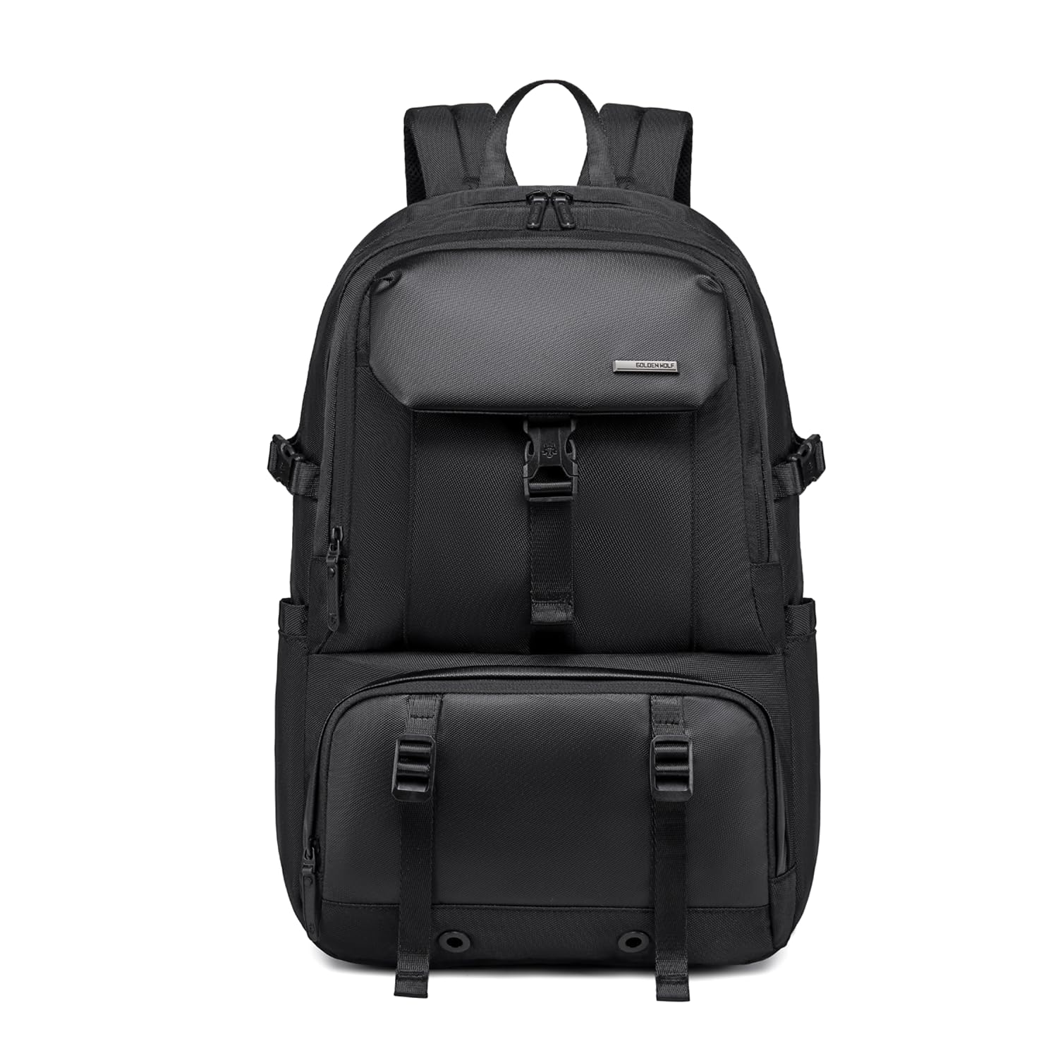 Expandable Travel Backpack for Men Stylish 27L to 37L 15.6-inch Office Laptop Bag with Waterproof Pocket Multi-fucntion Water-resistant Sleek Business Backpack for Work Weekend, Black-image-29