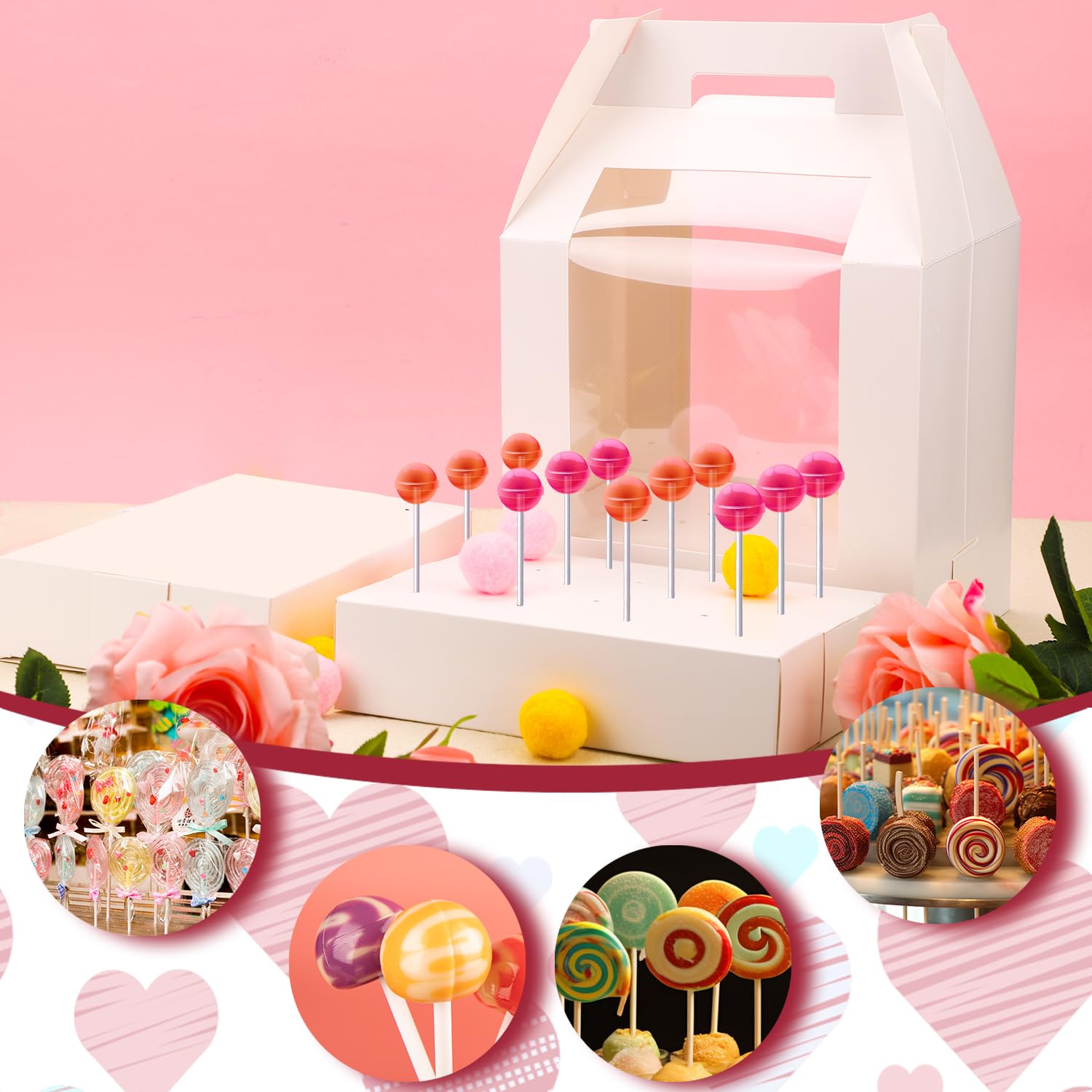 Scatole portatili per cake pop, con 18 fori, confezione per