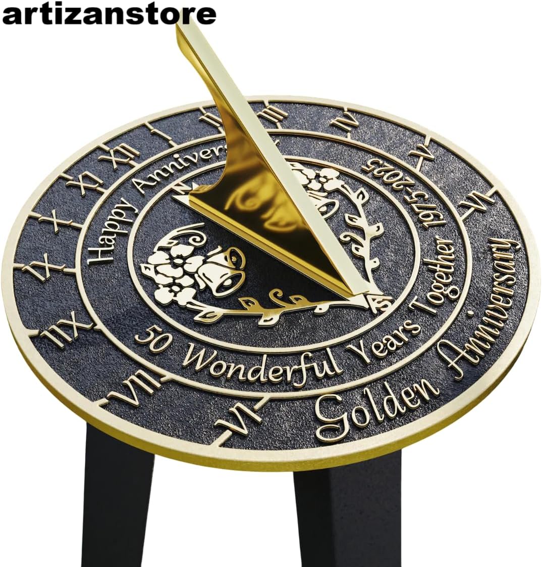 ARTIZANSTORE Gift Sundial Heavy Duty cast Brass Sundial Handmade Brass Wedding Gift Idea for Couples • 50th Wedding Anniversary 2026