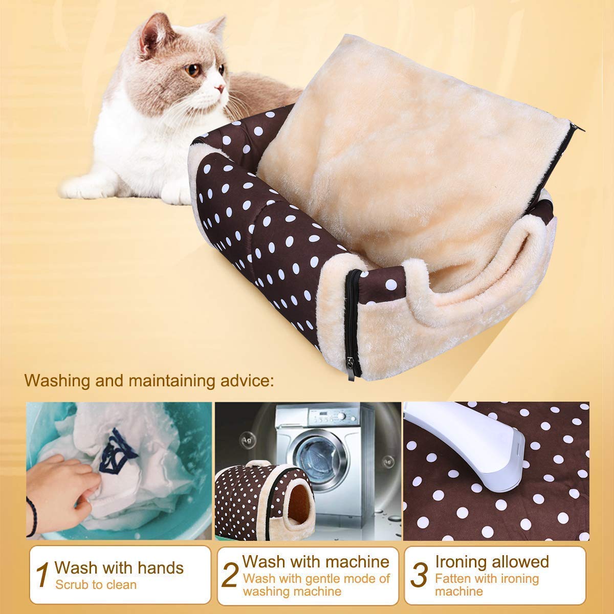 Niche 2 en 1 pour chien, chat, igloo doux et pliable, avec coussin amovible, sac de couchage confortable pour animal de compagnie de taille moyenne et extra large