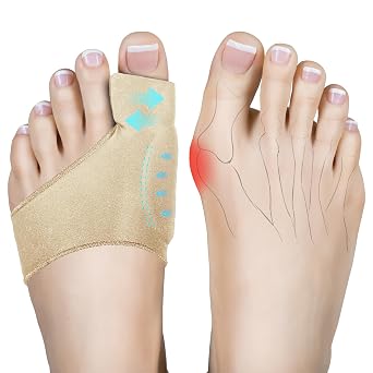 Bunion Corrector for Hallux Valgus - Big Toe Straightener & Bunion Splint for Overlapping Big Toes, Instant Bunion Relief & Pain Relief, Comfortable Breathable Fabric for All-Day WearKhaki 2-Pack Medium
