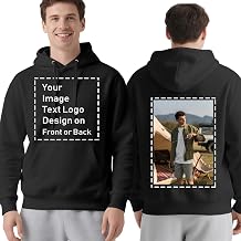 Custom Hoodies for Men & Women,Comfort Personalized Hooder Sweatshirt with Your Image Text Logo Design on Front or Back