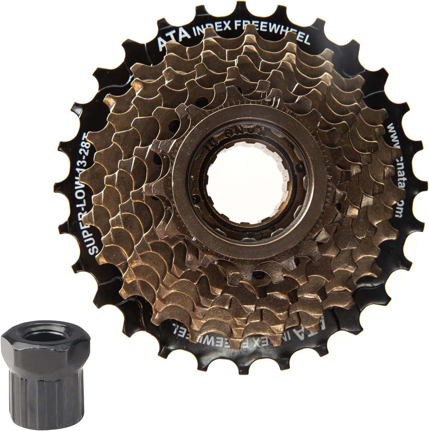 ZUKKA ATA Speed Bike Freewheel 8 Speed 13-28T Bike Freewheel Screw On Multiple Freewheel Threaded Type Freehub，Brown