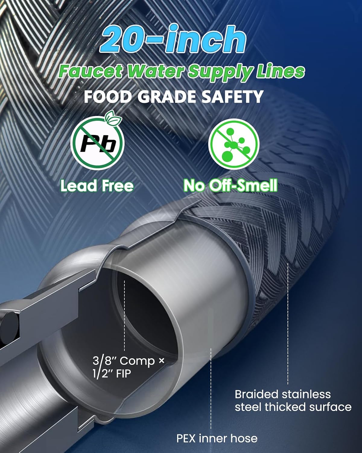 Instant Hot Water Recirculating Pump Kit with 304 Stainless Steel Adjustable Bypass Valve Circulation Pump with Smart Plug for Tank Water Heaters