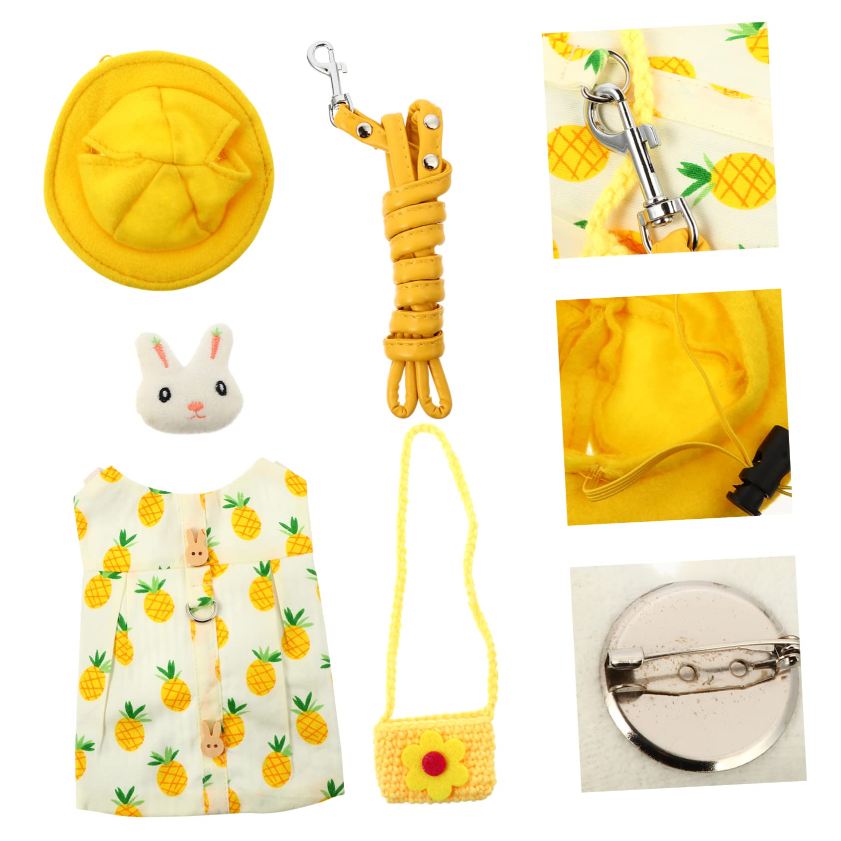 Angoily 3sätze Bunny Stripe Geschirr Haustiere Verstellbare Kaninchenleine Mit Niedlichem Hut Und Kleidung Für Kleine Tiere Wie Zwergkaninchen Weich Und Bequem Für Feiertagsoutfits