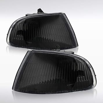 Autozensation Compatible with 92-95 Honda Civic EG 2DR/3DR Coupe Hatchback, Black Corner Signal Lights, L + R Pair