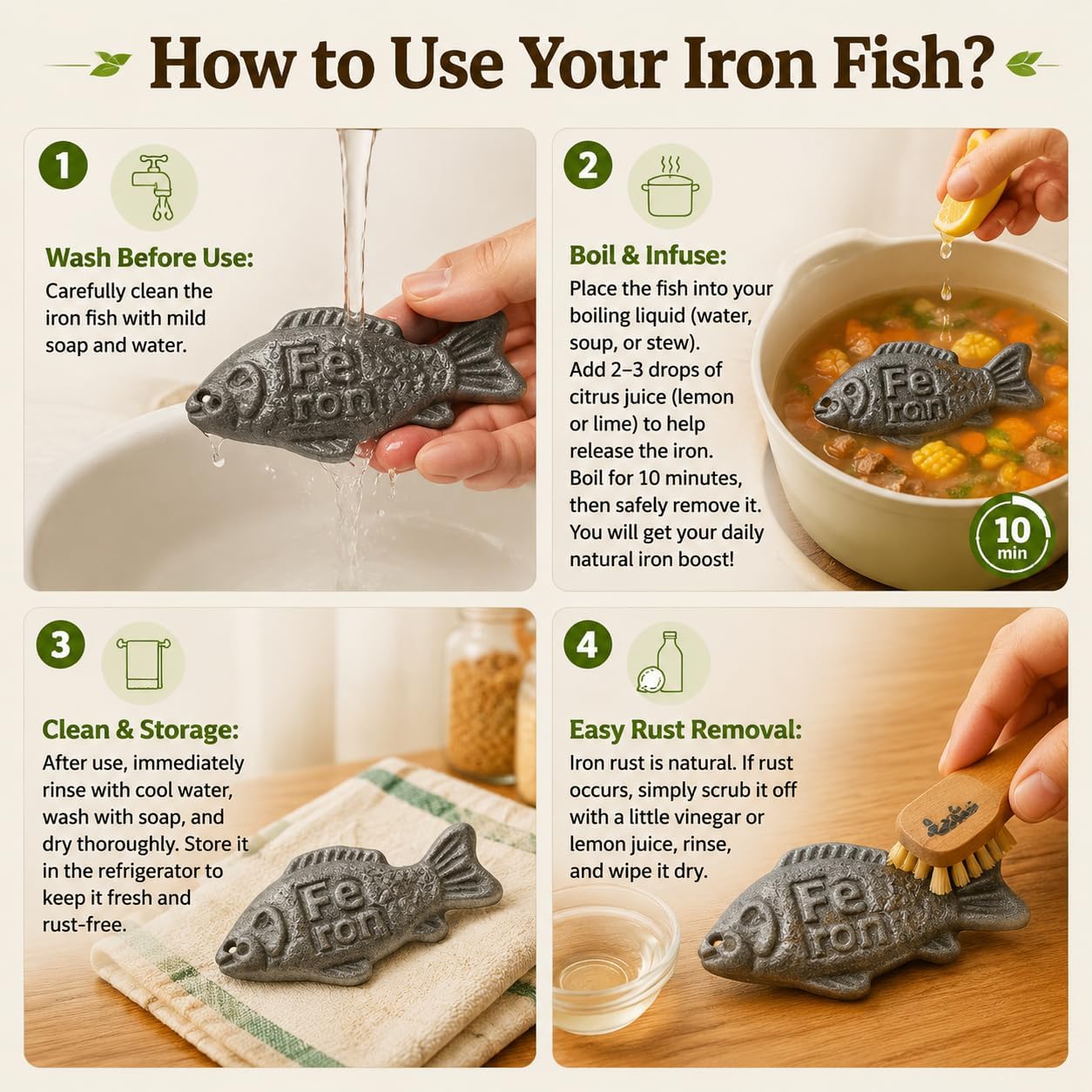 Iron Fish for Cooking (2 Pack), Natural Iron Supplement Tool for Water & Food, Safe Cooking Utensil Reusable for Vegans, Athletes, Pregnant Women & Kids Sliver | 0.58 Pounds, Cast Iron Enrichment Tool, Reusable, Easy-to-Clean, Rust-Resistant, Ideal for Vegans, Athletes & Families.