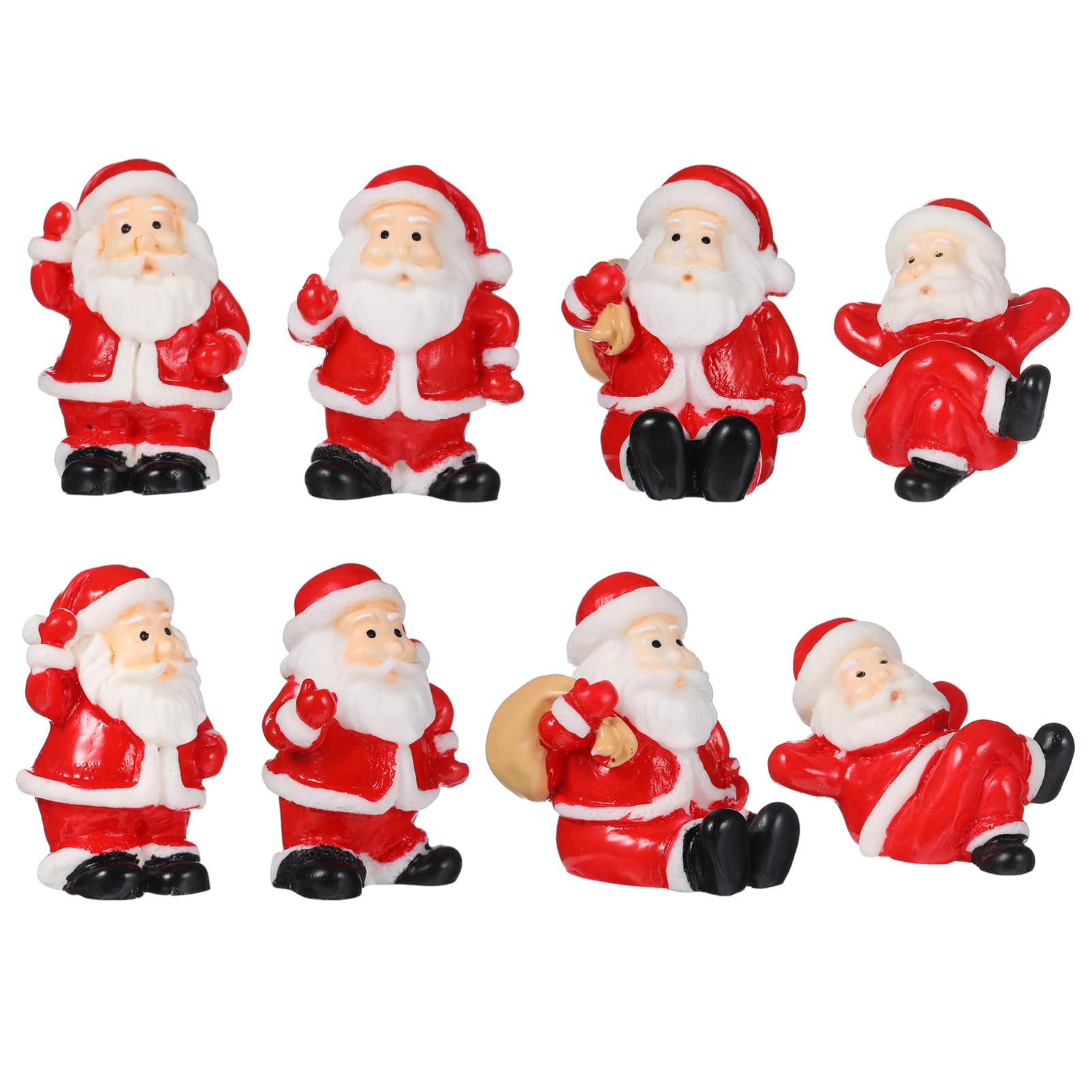 ULTECHNOVO 12pezzi Ornamento Di Natale Di Babbo Natale in Resina Decorazione Natalizia Artigianale Micro Ornamento Natalizio