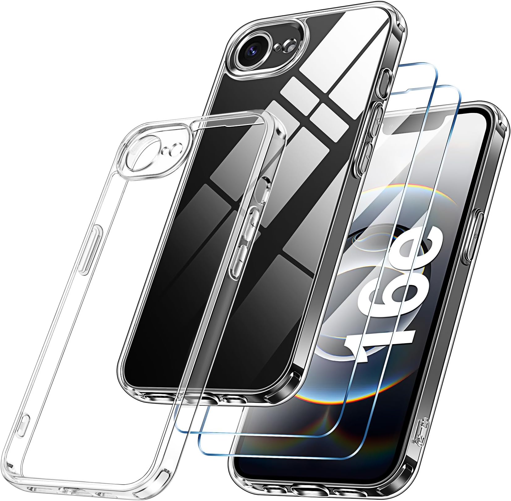 Qasyfanc Coque pour iPhone 17 avec 2 Verre Trempé, [Protection d
