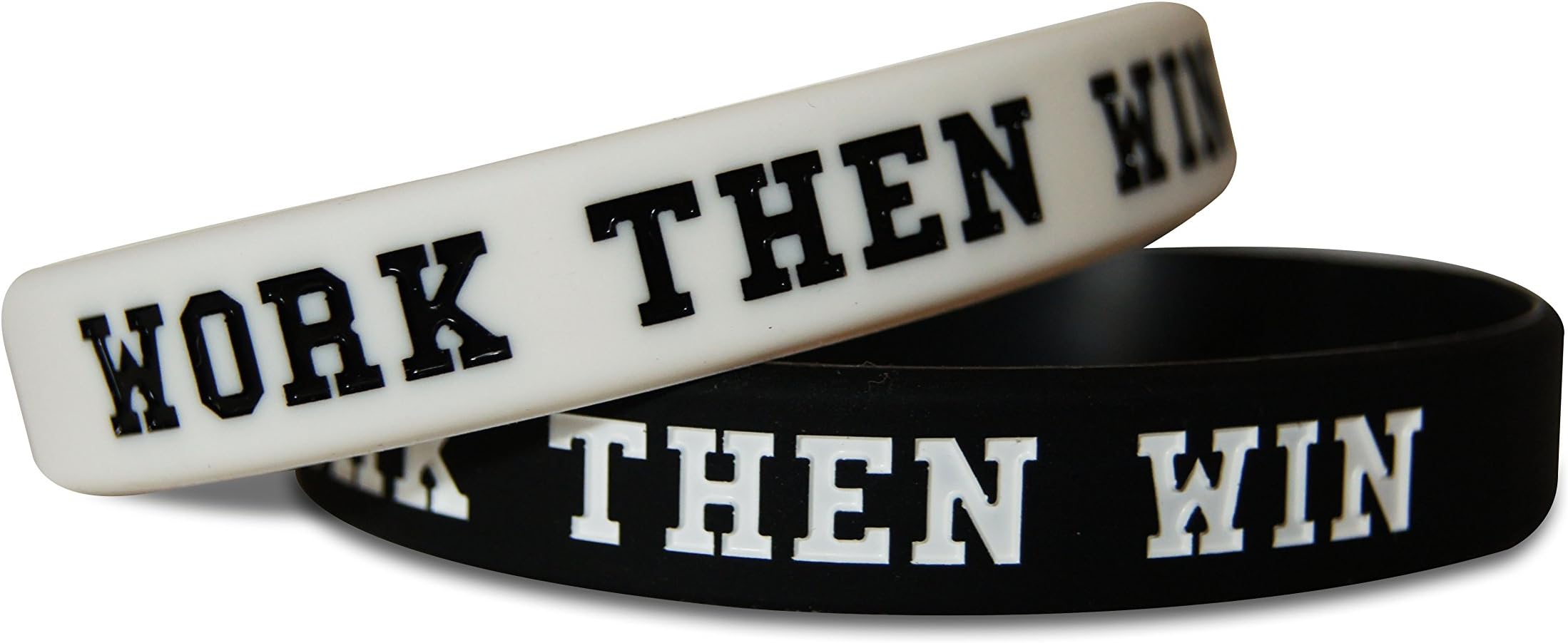 Novel Merk Work Then Win & Team Gym Rat Fitness & Bodybuilding Silicone Rubber Band Wristband Bracelet for Workout, Training, Sports Motivation Accessory