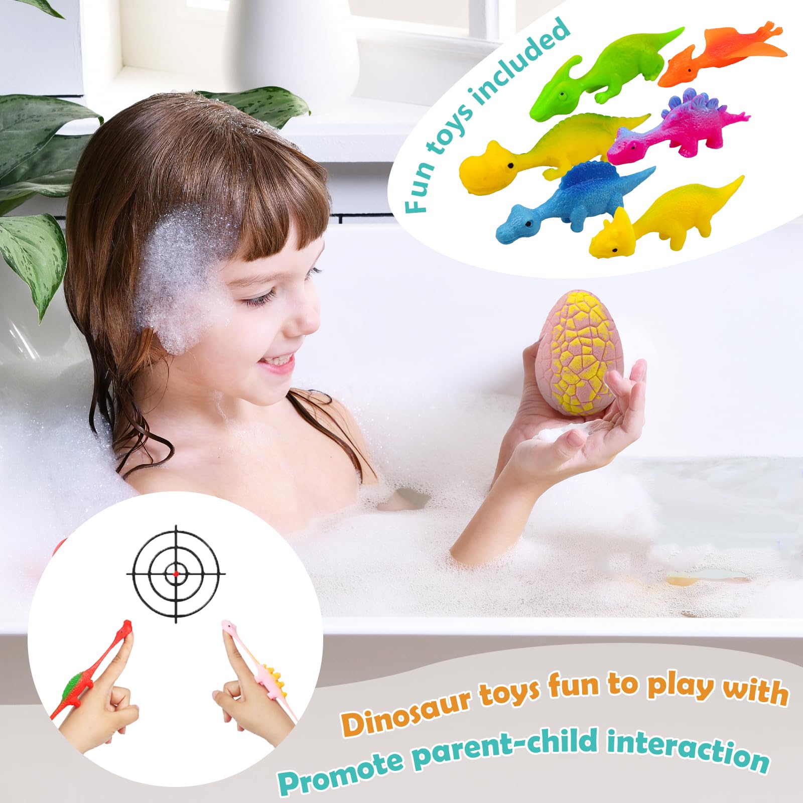 Jinlaili 6 Pezzi Bombe da Bagno Bambini con Sorpresa Dinosauro all'interno, Bombe da Bagno Set Regalo, Bombe Doccia Aromaterapia con Oli Essenziali, Bombe da Doccia Regalo per Ragazze Ragazzi (B)