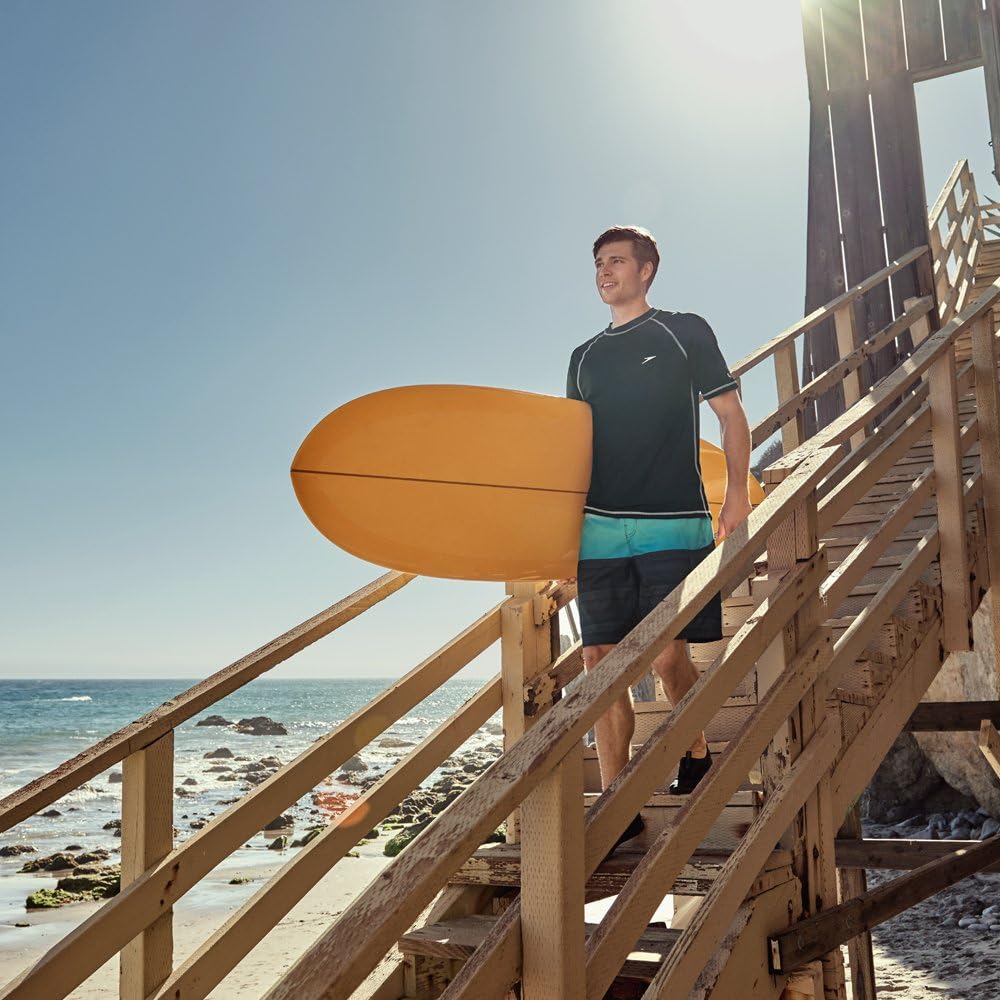 Speedo Mens Uv Swim Shirt Short-Sleeve Loose Fit Easy Tee - Image 4