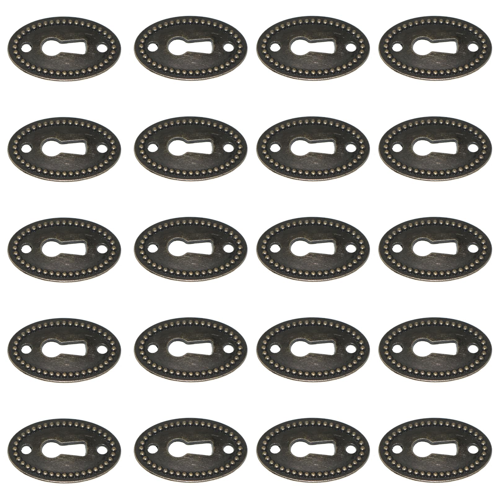 Lind Kitchen 23x35mm Oval Brass Decorative Lock Hole Plate Lock Hole Plate Keyhole Plate for Furniture Fittings