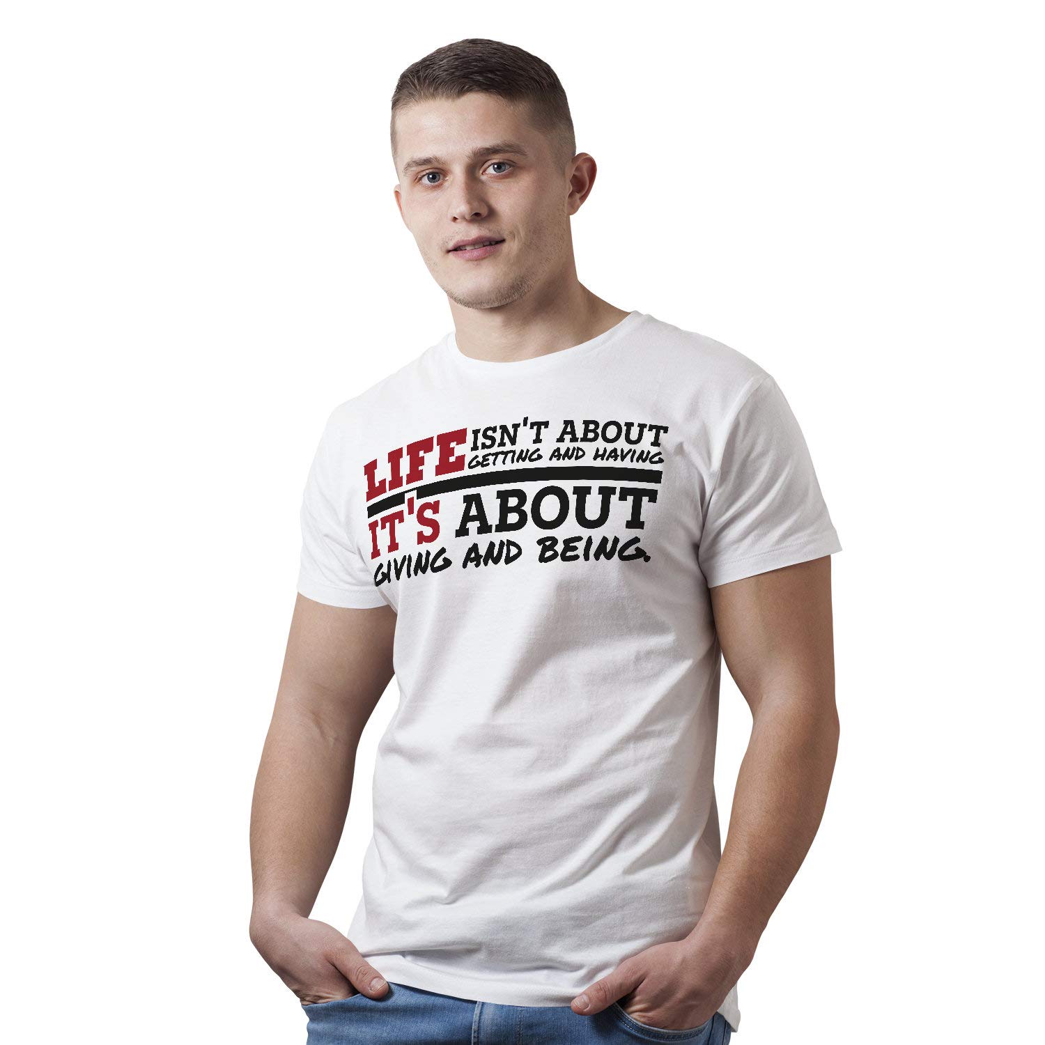 Life Its Shirt - Camiseta Unisex con Frase inspiradora Personalizada para Hombre - Camiseta motivadora Positiva con Lema de motivación en inglés