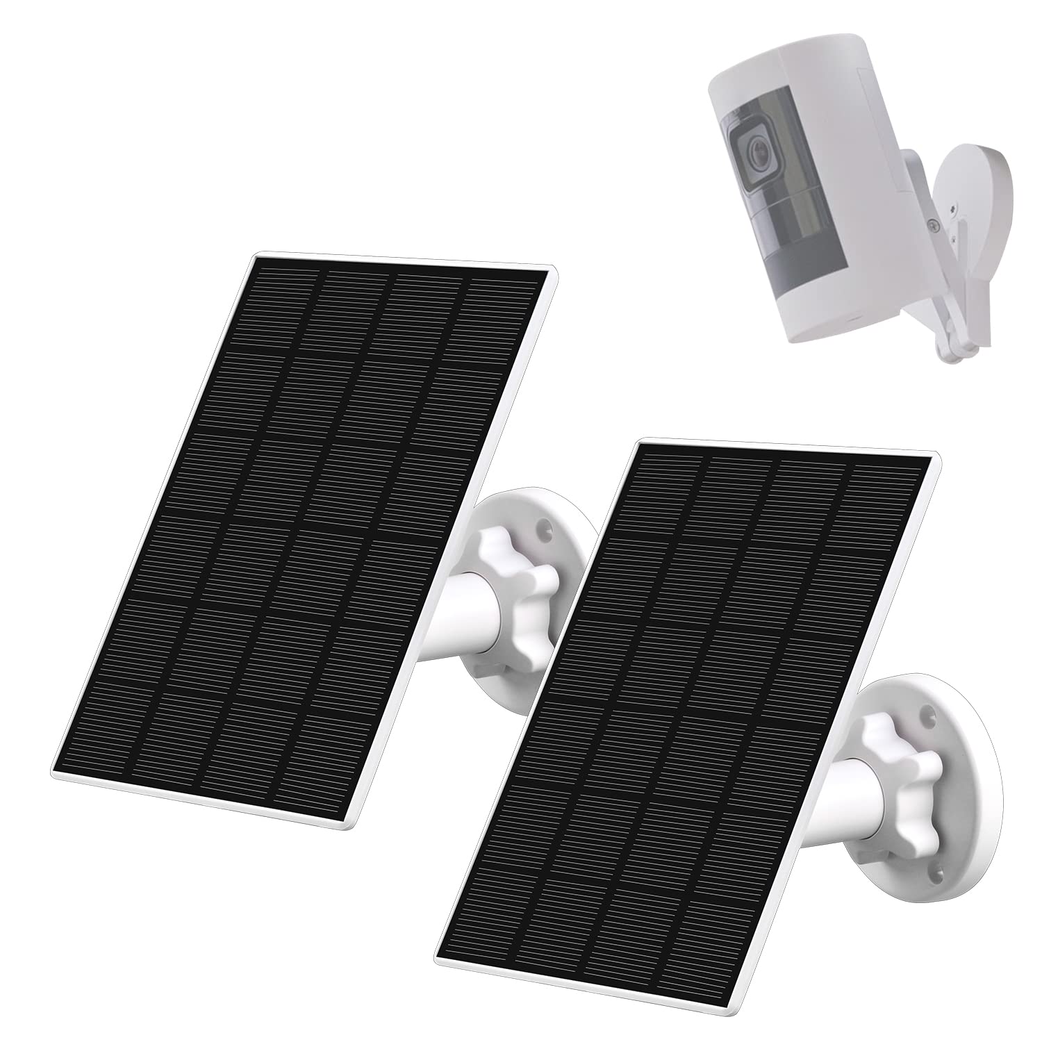 Solar Panel for Ring Camera, Solar Panel Compatible with Ring Spotlight Cam Battery and Ring Stick Up Cam Battery, Solar Panel with 5V 3.5W Continuously Charging, 2-Pack(Camera Not Included)